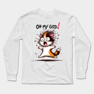 Shocked Calico Cat Long Sleeve T-Shirt